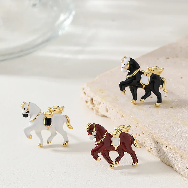 

Fashionable personality Mara Yuanbao zodiac sign will make you rich soon oil earrings light luxury niche high-end earrings