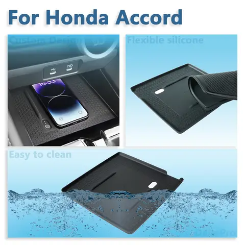 미끄럼 방지 중앙 콘솔 스크래치 방지 실리카 젤 패드 Honda Accord 2023 11th Gen 액세서리 용 자동차 전화 보호 패드