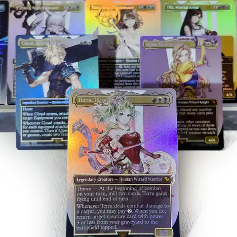 Bilashmart FCA FIN FIC PIP LTR FOIL4-002 magical cards Ancient Copper Dragon Tcg proxy Traveling Chocobo Celes, Rune Knight gathering