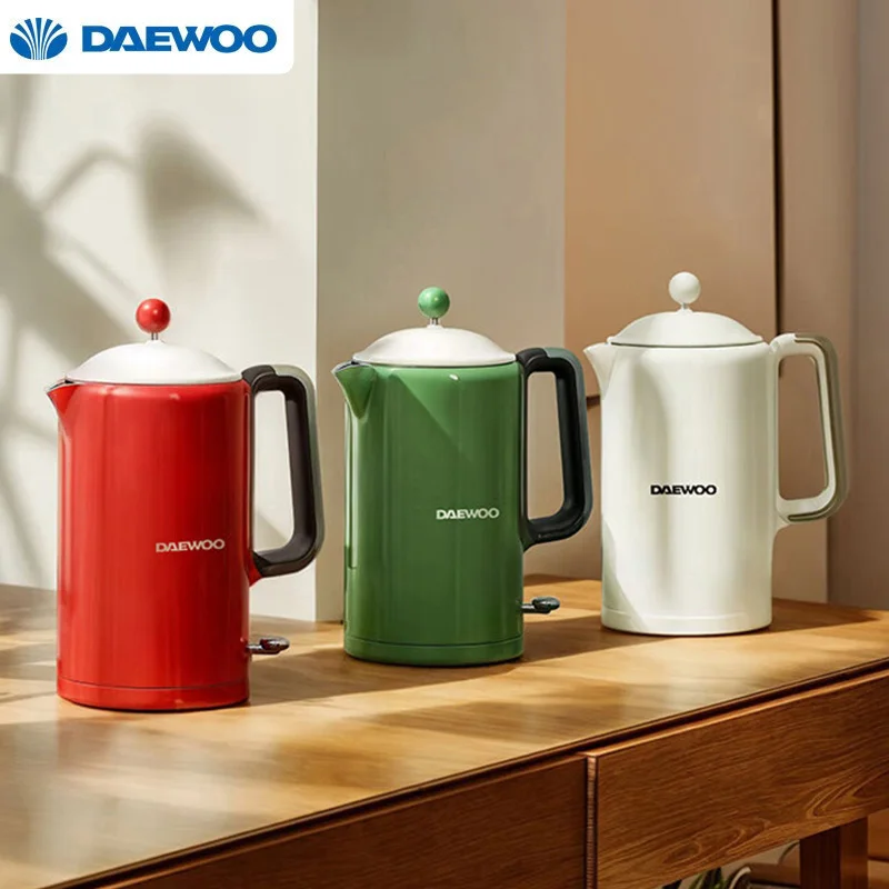 

DAEWOO Electric Kettle 1500ml Home Fast Boiling Water Boiler 306L Stainless Steel Liner Temperature Adjustable 3 Colors