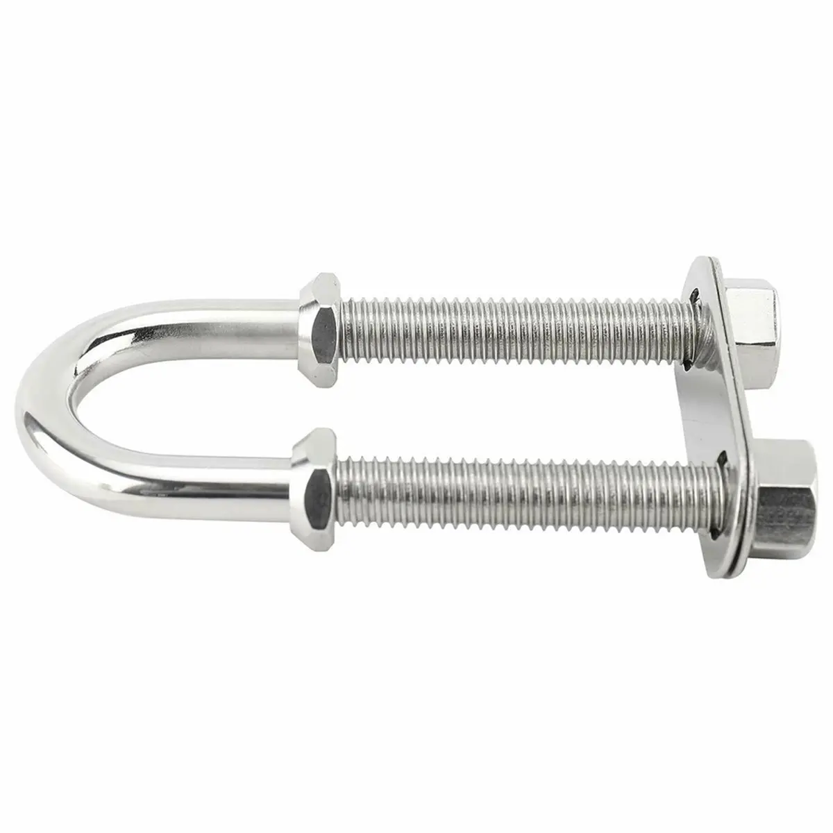 Home Tool 2-Pack Dia Stainless Steel Marine Boat Stern Eye Tie Down U Bolt, Adjustable Nuts