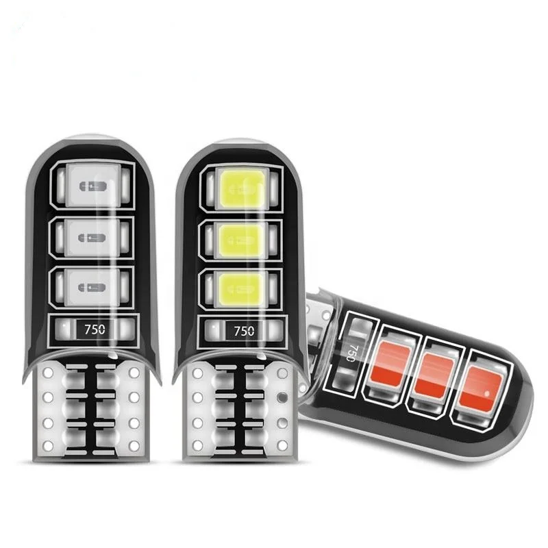 

Wholesales 500pcs Car LED T10 W5W 6SMD 2835 Led Bulb Silicone Dome Light No Error Parking License Plate Bamp Car Styling