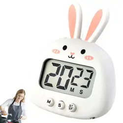 Digital Timer Funny Rabbit Shape LCD Digital Countdown Timer Magnetic Desk Timer Electronic Kitchen Timer For Cooking Baking