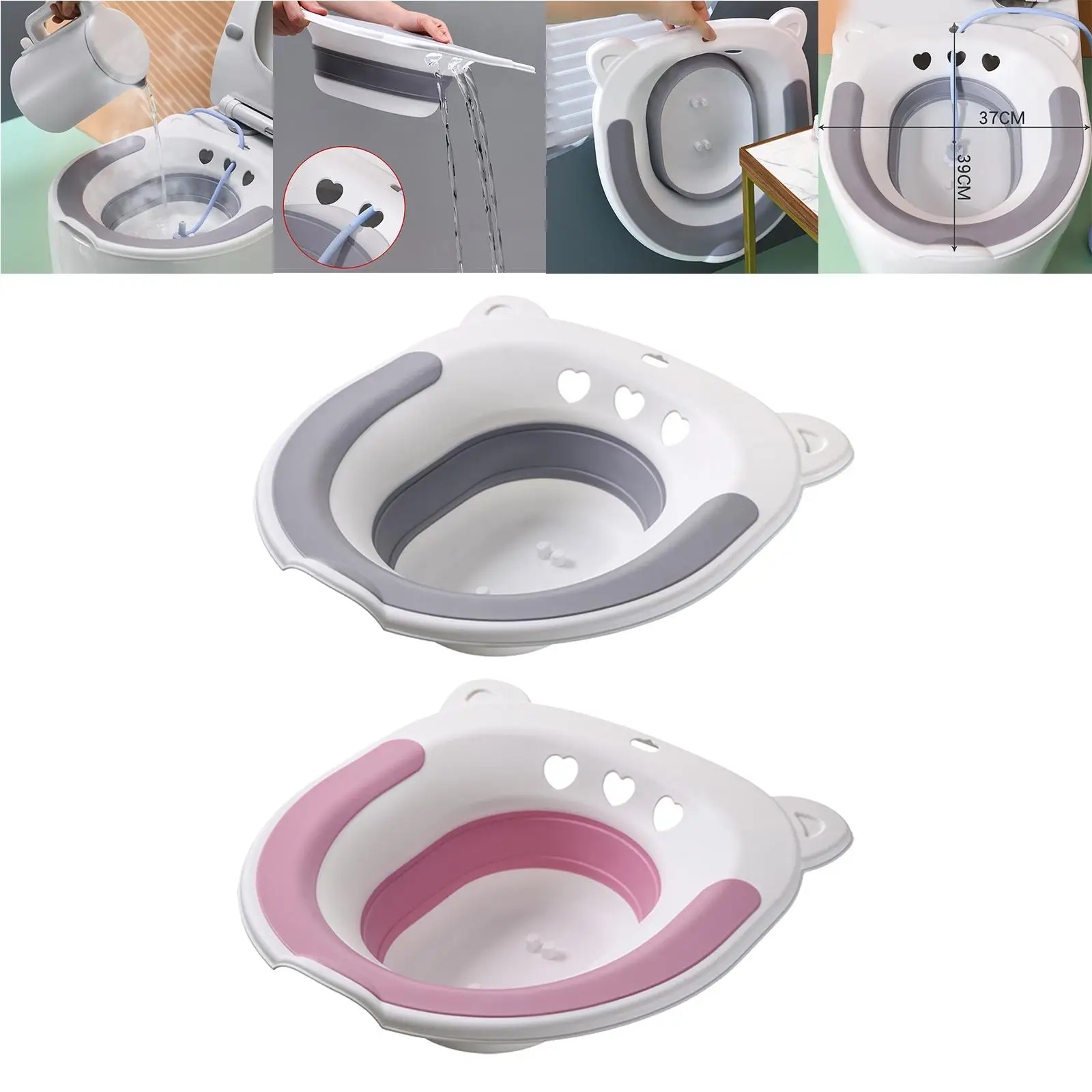 

Складная ванна для сиденья для унитаза над сиденьем, избегайте приседаний на бедрах, биде, туалетная ванна для послеродового геморроя, домашнего использования