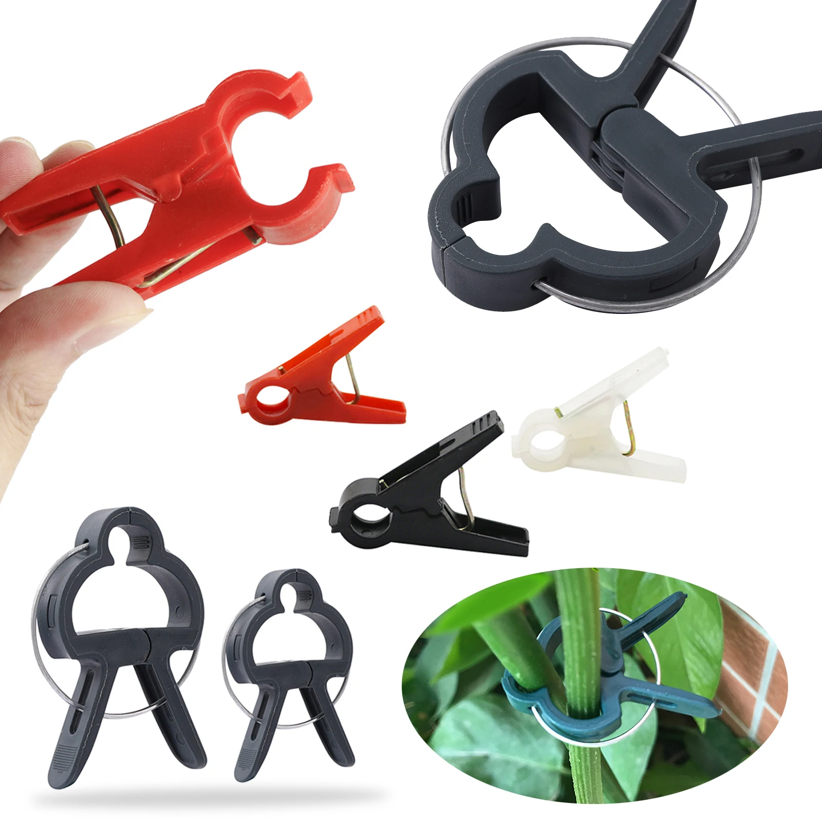 

20Pcs Reusable Plastic Plant Support Clips Clamps For Plants Hanging Vine Garden Greenhouse Vegetables Tomatoes Clips New