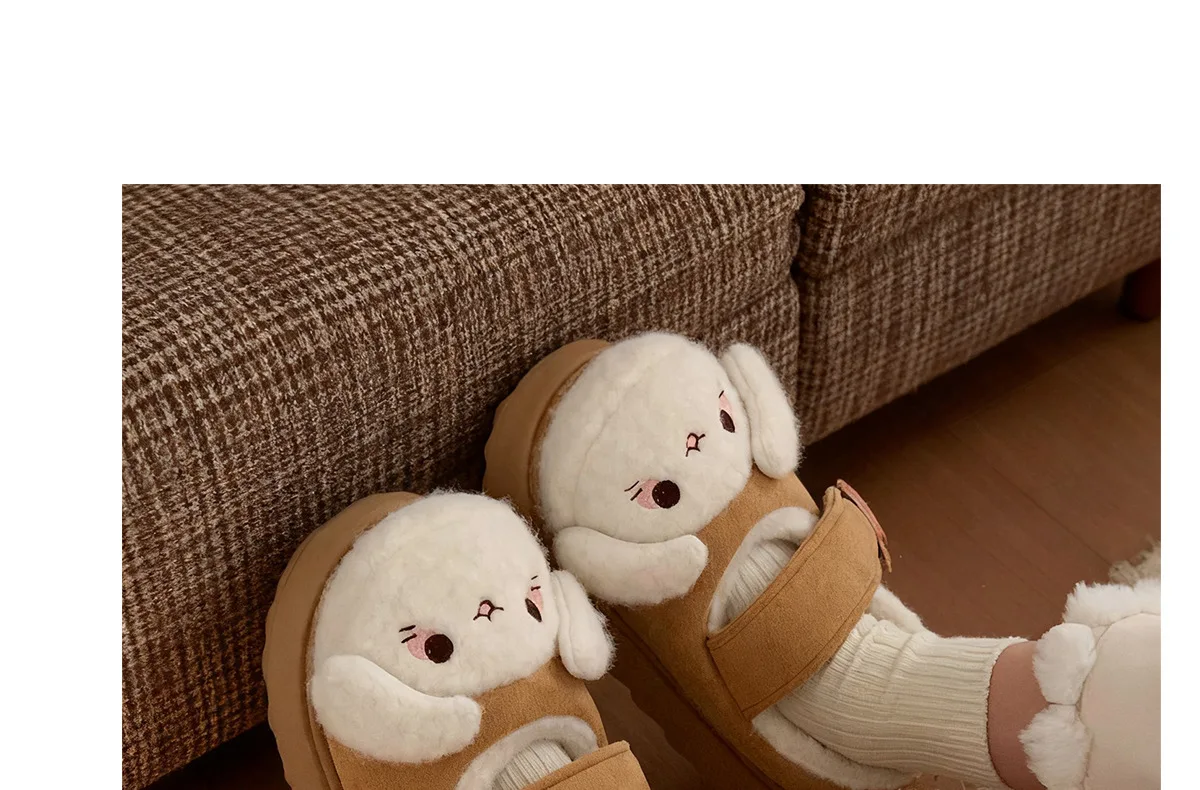 Neue schwarze flauschige Katzenpantoffeln für Damen, bezaubernde Tier-Schuhe, flauschige Hausschuhe, Damen-Winter-Plüsch-Mary-Jane-Slipper. – Detail 30