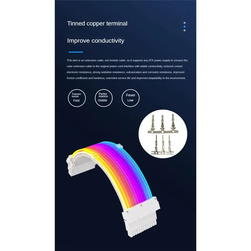 

Кабель-удлинитель RGB A43M для компьютера, двухсторонний световой источник, синхронизация цвета, 24-контактный разъем ATX