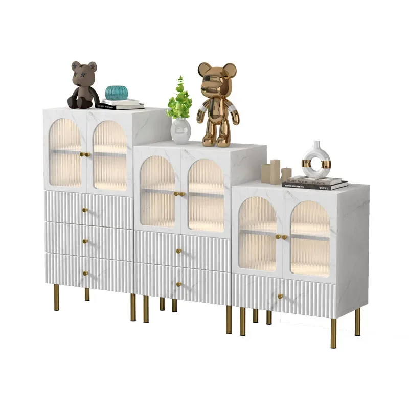 Hidden Storage Furniture Living Room Cabinets Cream Wind Small Apartment Chest Drawers Bedroom Trendy Vitrinas Home Furniture