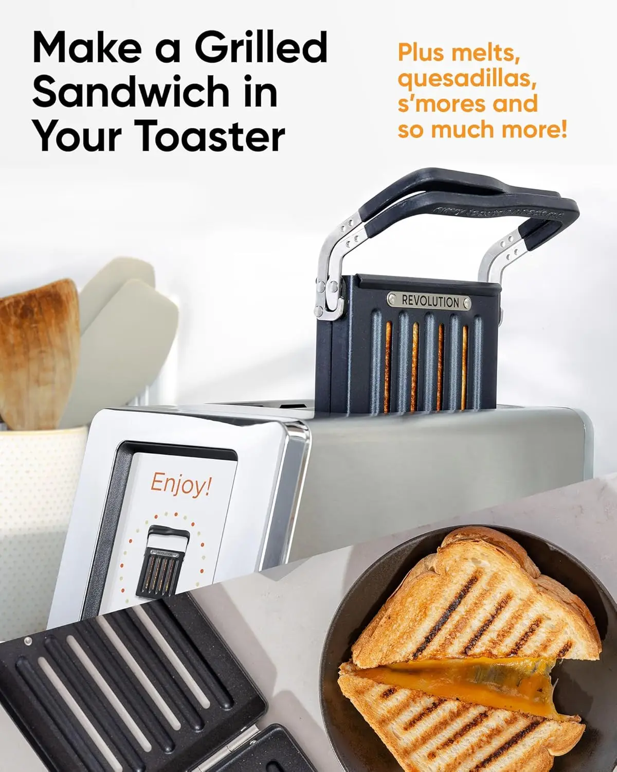 Connect S Broodrooster + Toastie Press – Smart Touchscreen, 2-slice brede sleuf, InstaGLO Tech – Toastbrood, Bagels