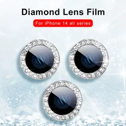 9D Rear Diamond Lens Protector For Iphone 16 Pro Max Plus Camera Tempered Glass For Iphone 13 14 15 Pro Max Ring Cover Case Film