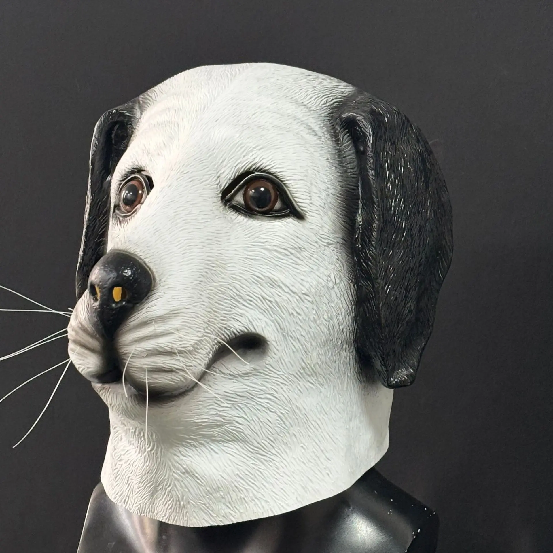 Realistische Hunde-Vollkopf-Latexmaske Tiermaske für Erwachsene Halloween Cosplay Maskerade Karneval Party Kostüm Requisite – Detail 4