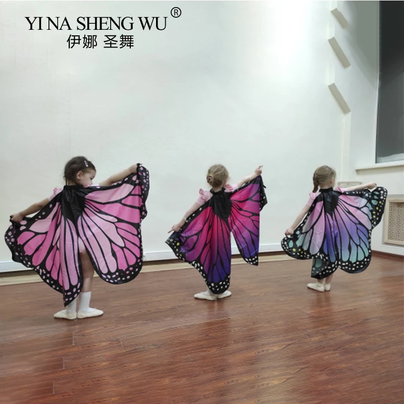 Bambini Butterfly Performance Wings accessori Cosplay Halloween Carnival puntelli costumi ad ala per ragazze ragazzi mantello Party FavorGift