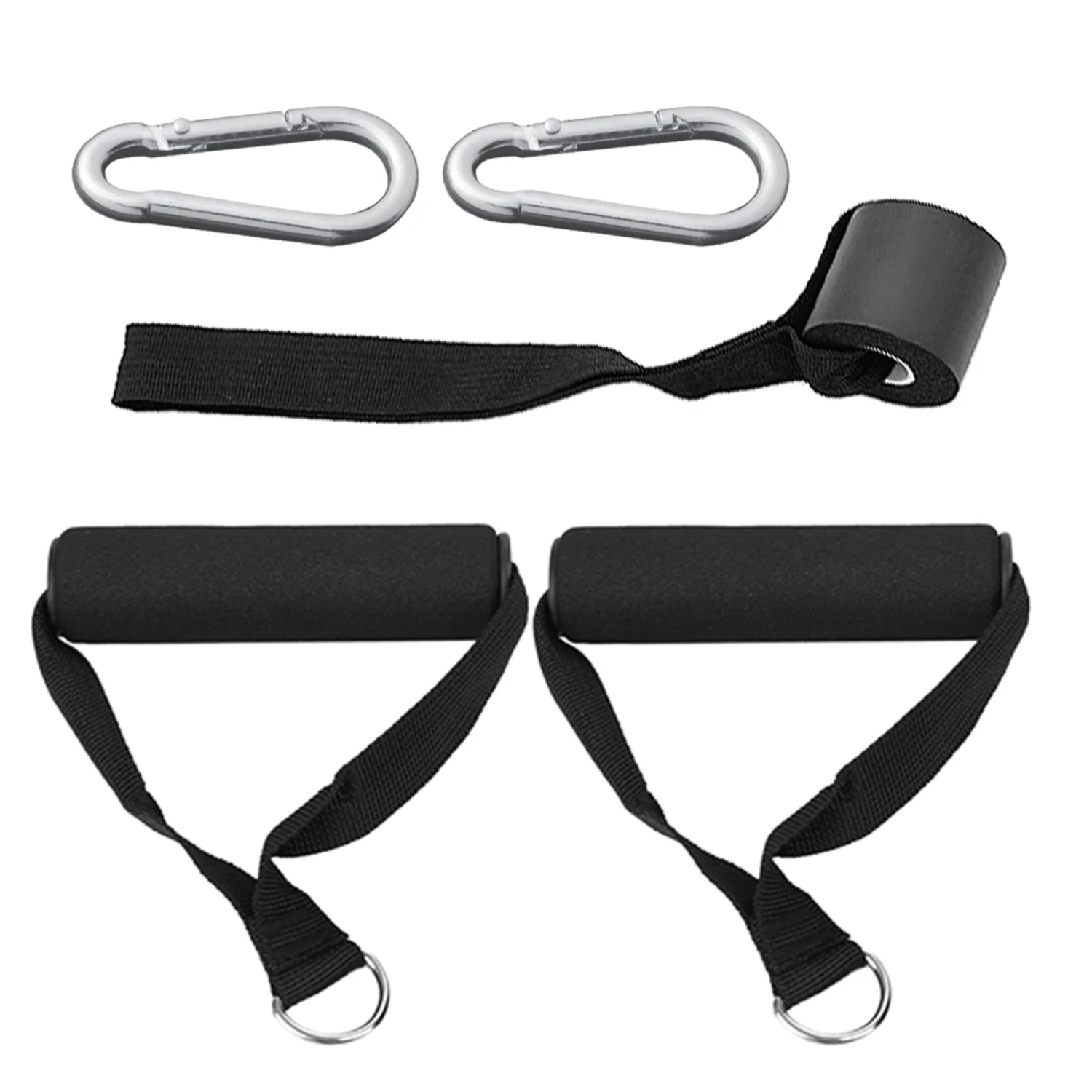 

5pcs Exercise Set Workout Handles Door Anchor Carabiner Exercise Resistance Bands Cable Machines