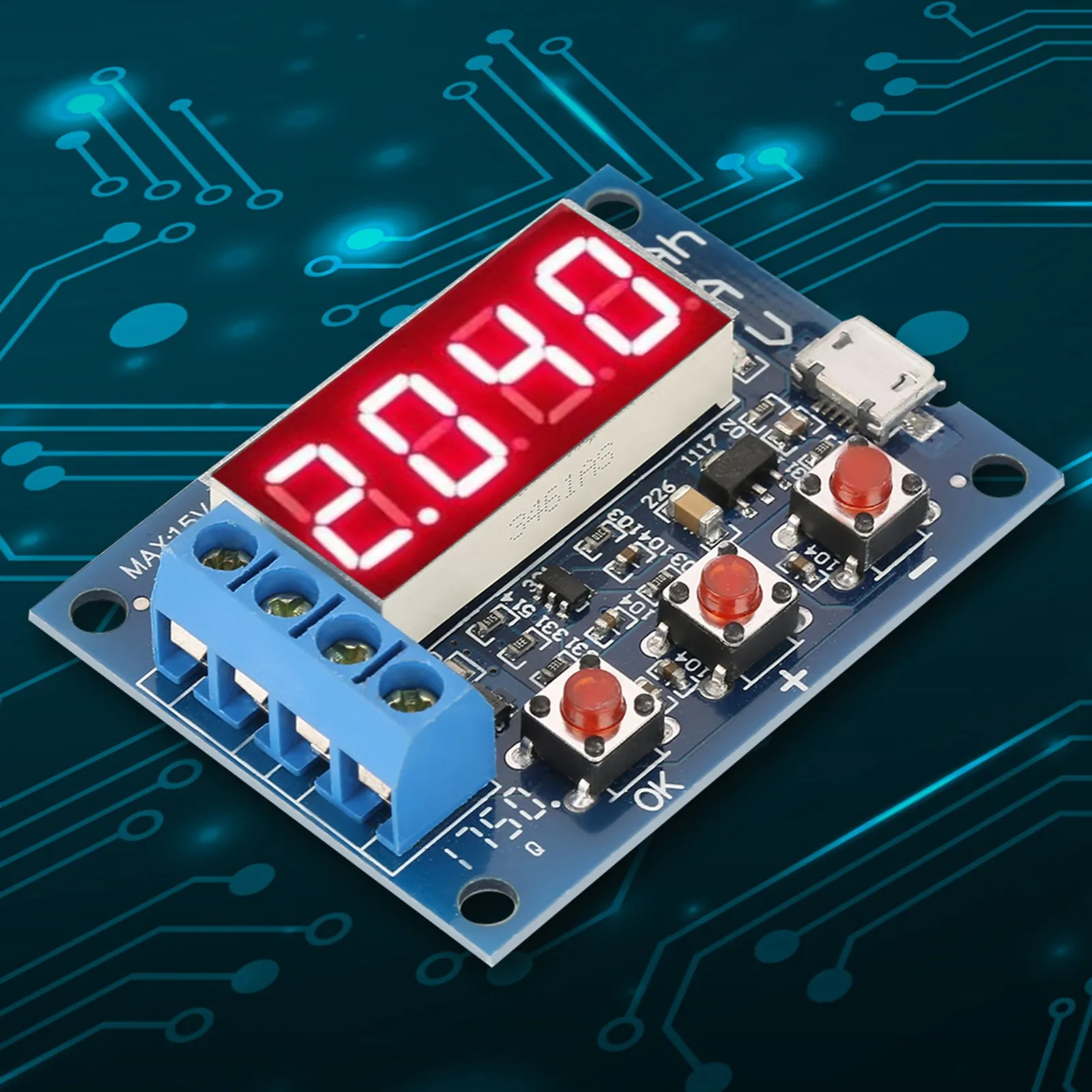 Battery Capacity Tester Battery Capacity Meter 1.2-12V  Li ion  acid Battery Capacity Meter Discharge Tester Analyzer