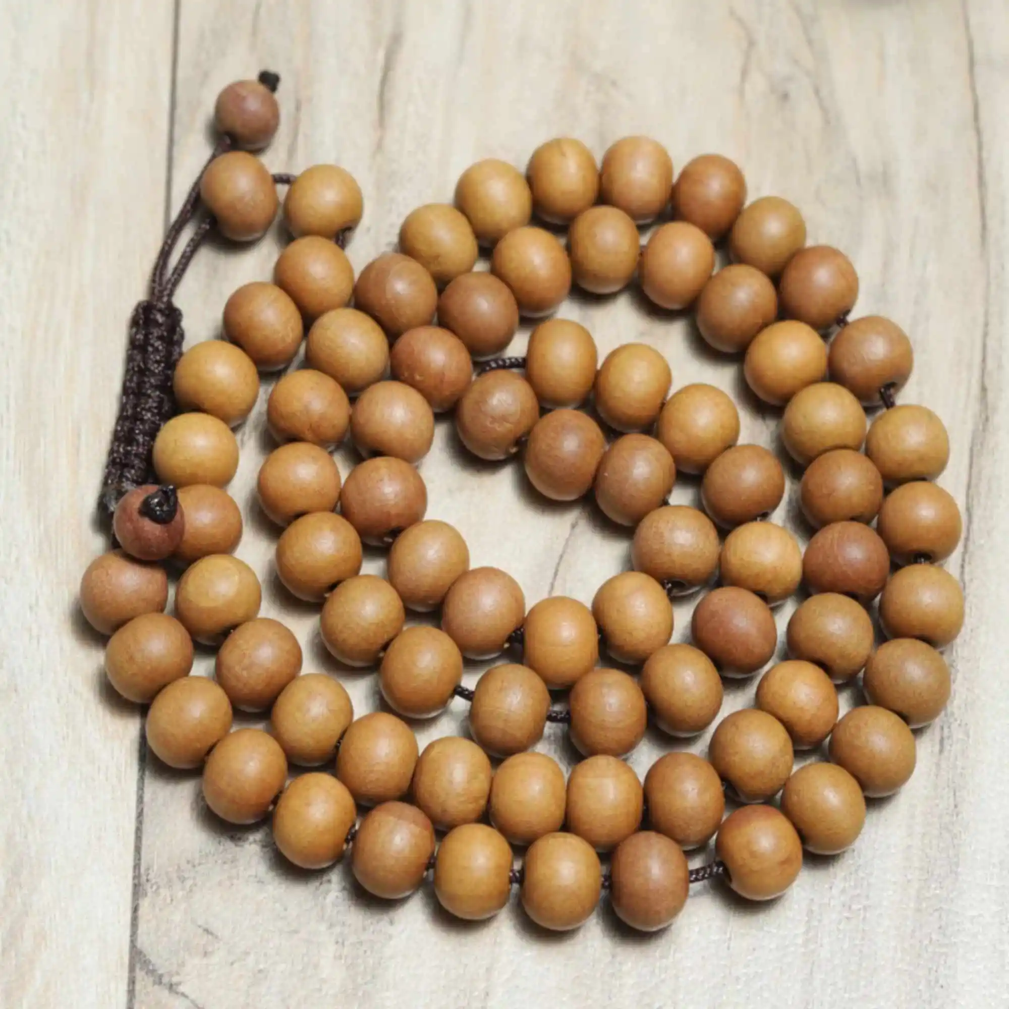 8mm Natural Aromatic brown round Sandalwood bracelet Taseel Energy Meditation Relief Calming Lucky Healing Handmade Stress Diy