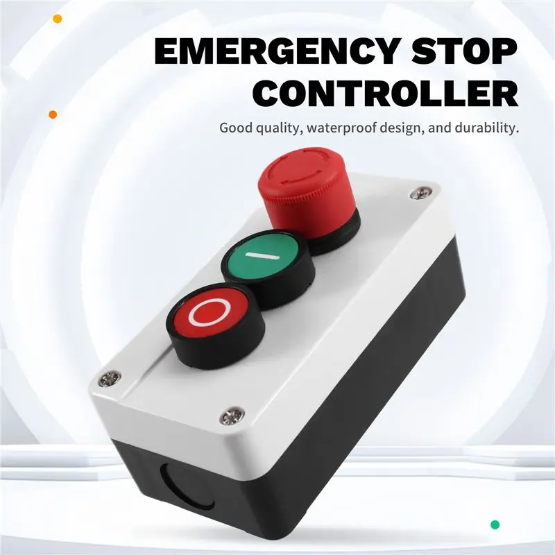 A92Z CNC Push Button Switch Control Box Electric Box Waterproof Case Emergency Stop Reset Point Indicator Light Functionality