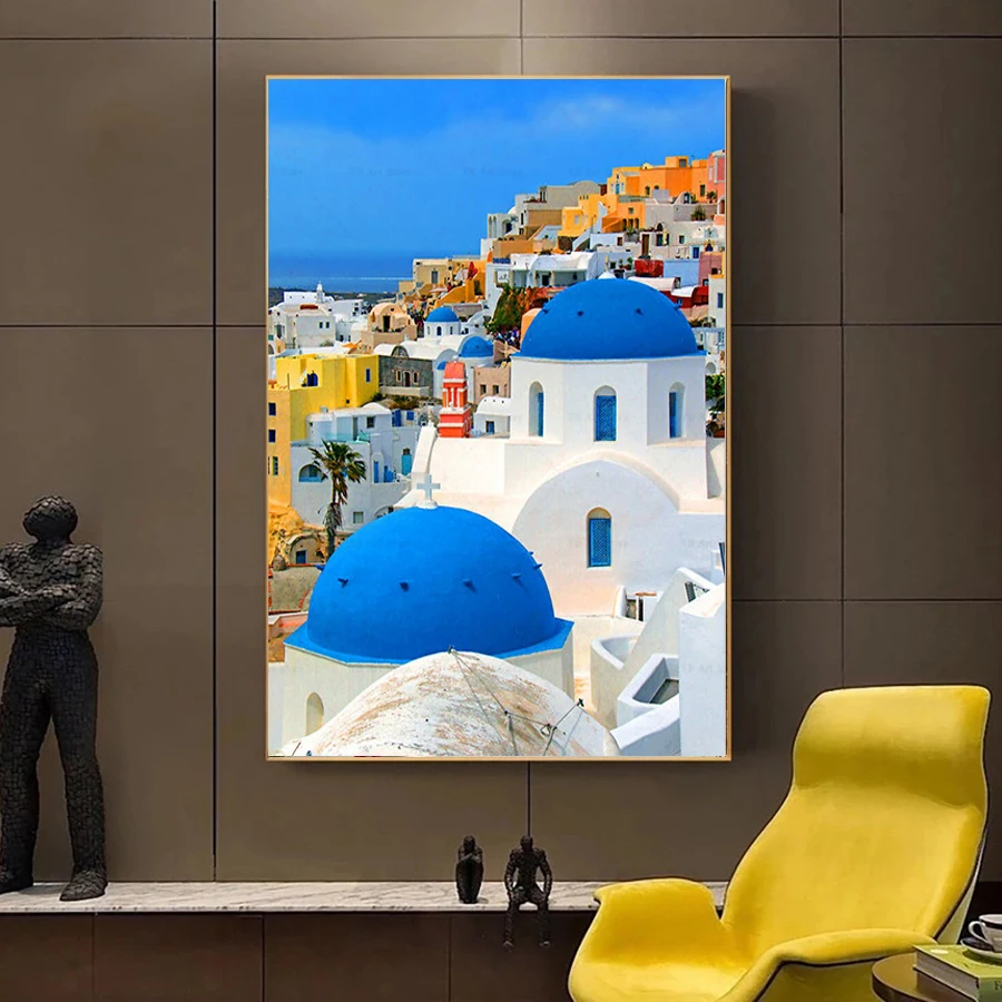 Diamond Painting basculy grecia Island and The Aegean Sea Travel Canvas Landscape Wall Art Living Room Decoration Home Decor