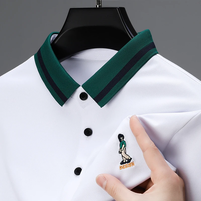 

Original Designer Men's Polo Shirt Lapel Cartoon Person Embroidery Short-sleeve Seamless T-shirt Summer Business Classic Menwear
