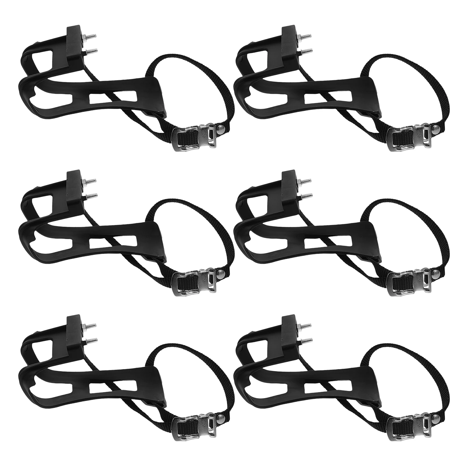 

6Pcs Elastic Pedal Straps Cycling Foot Holder Universal Plastic Toe Clips Exercise Bike Toe Straps Fixed Gear Mountain Road Bike