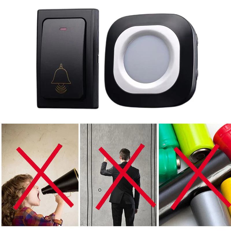 Self-powered Outdoor Wireless Doorbell Push Button No Batery Required 36 Songs Ring Door Bell House Chimes Receiver