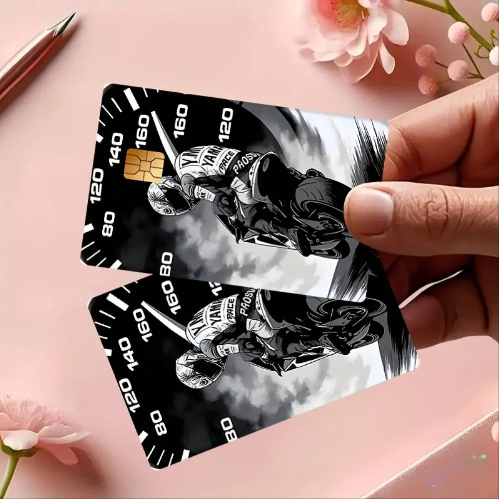 Motorcycle Racing Speedometer Rider Credit Card Sticker Bubble Free High Quality PVC Decal For EBT Debit Transit Cards