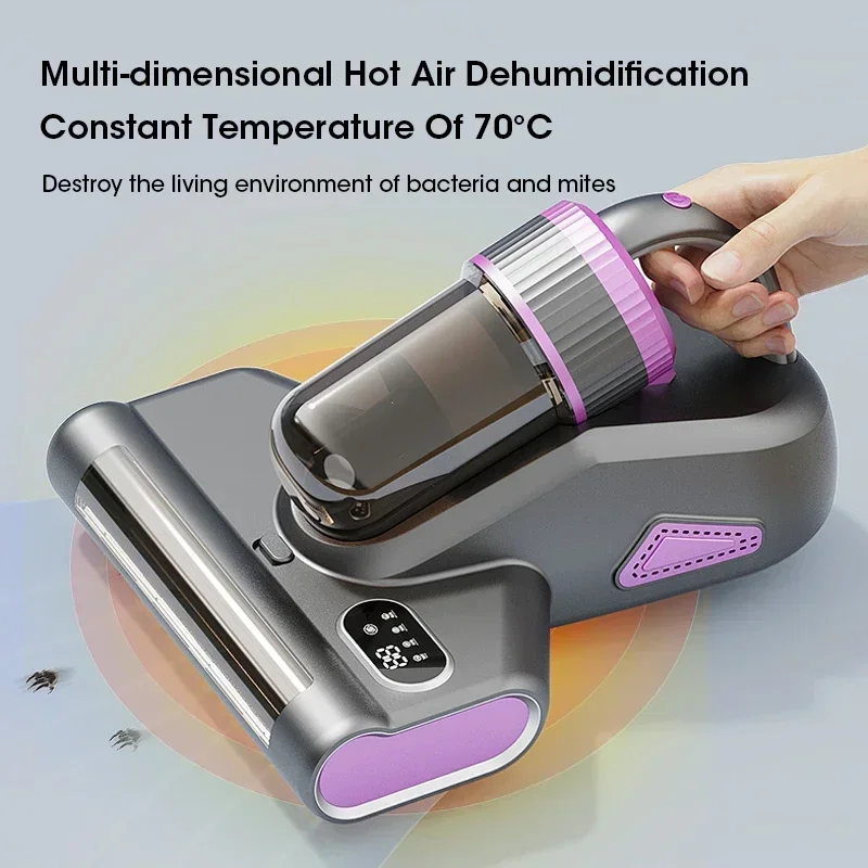 Sofa Bed Mattress Vacuum Cleaner Cordless Handheld UV Cleaner 15KPa Powerful Suction for Cleaning Bed Pillows Clothes