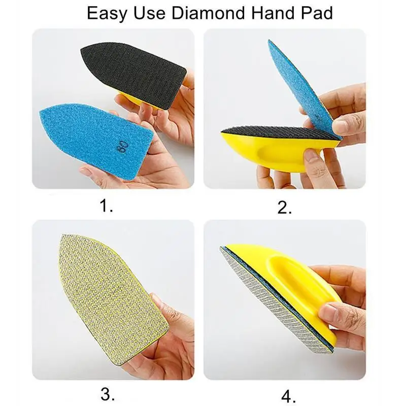 120*55mm Galvanisiertes Handpolierpad zum Polieren von Keramikfliesen, Marmor, Glas, Aluminium, Eisen, Stahl, Schleifpads – Detail 4