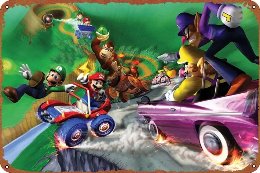 Kart: Double Dash Video Game Movie Anime Poster Oil and Gas Station Logo