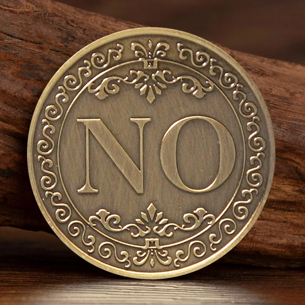 YES or NO Make Decision Bronze Plated Commemorative Coin Badge Double Sided Embossed Plating Collection Coins