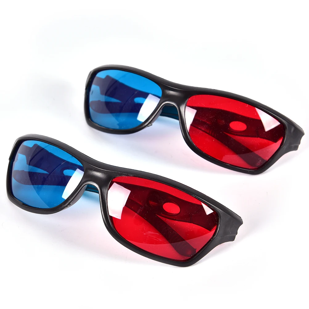 5pcs Black Frame Universal 3D Plastic Glasses/Oculos/Red Blue Cyan 3D Glass Anaglyph 3D Movie Game DVD Vision/cinema - view 3