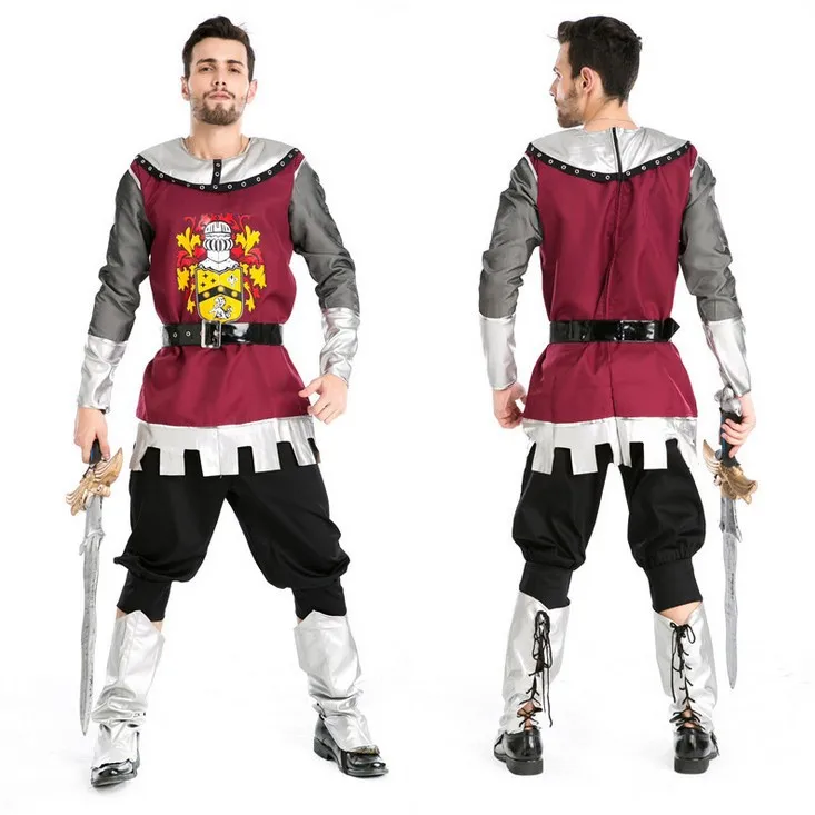 

Men's Knight Costume Roman Gladiator Halloween Men's Uniform Warrior Costume Cosplay