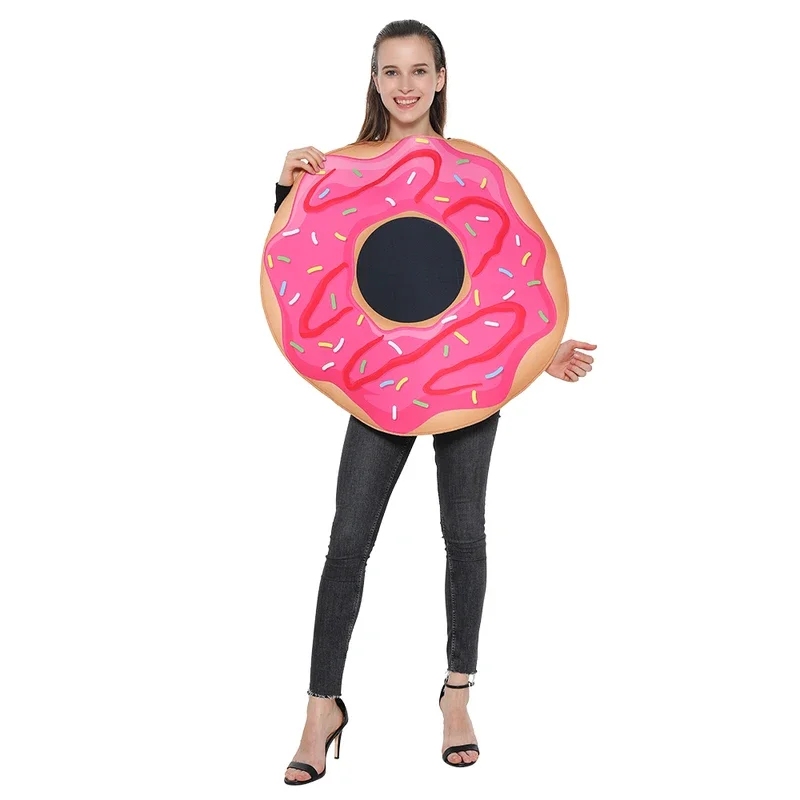 RT01 Adult Funny Chocolate Jam Donut Costume Halloween Food Cosplay Family Group Outfits Carnival Easter Purim Fancy Dress&Gf1