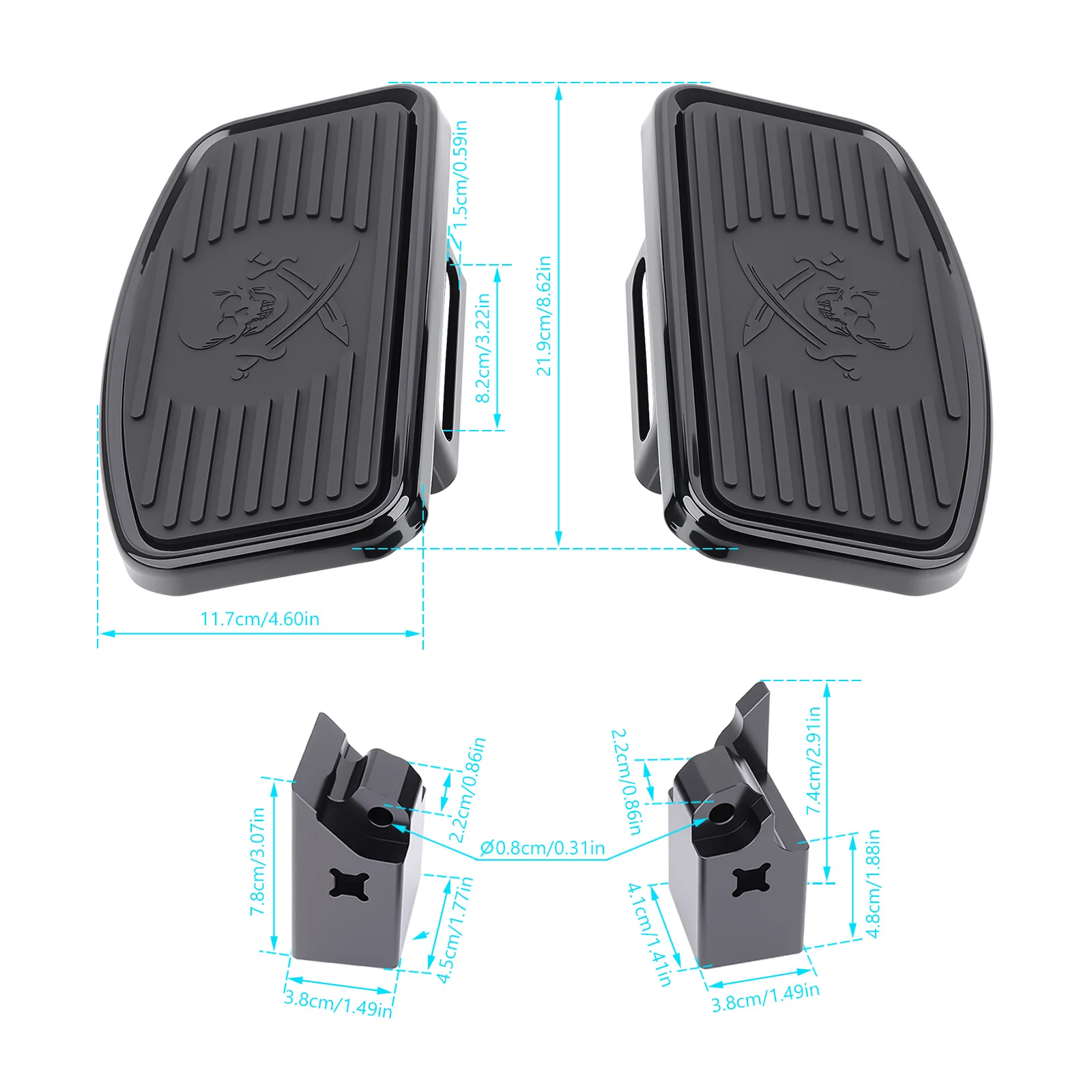 Motorcycle Black Driver Floorboard Rider Footpegs Pedal Footrest for Can-Am Ryker All Models Including Ryker 600 900 Rally Sport