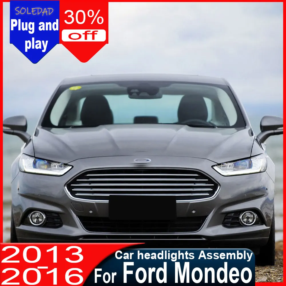 

Car headlights for Ford Mondeo Headlights 2013-2017 DRL Daytime Running Light Head Lamp LED Bi Xenon Fog Lights Car Accessories