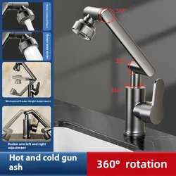 Mechanical Arm Universal Faucet Bathroom Kitchen Splashproof Faucet Bathroom Countertop Basin Hot and Cold Tap Faucet Accessorie