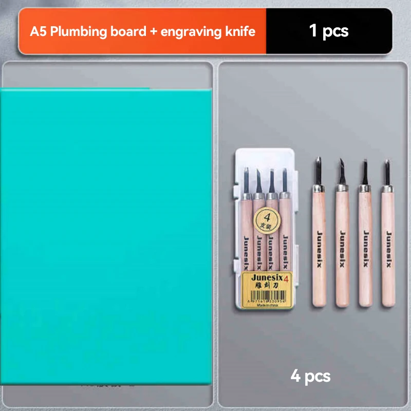 3mm Soft Carving Rubber Block Printmaking Stempel Blokken Kit Vel A3/A4/A5 Drukplaat Plaat Maken Linoleum Art Starter Tool - afbeelding 1