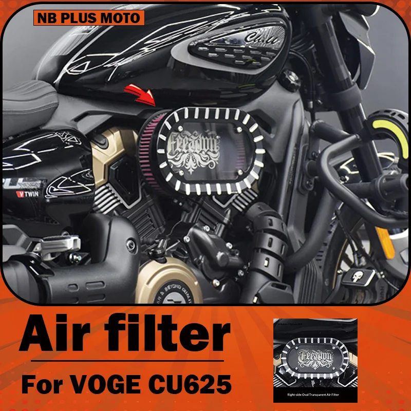 【Premium】For VOGE CU625 Modified Vintage-style, Larger Elliptical Transparent Decorative Air Filter Cover – Left and Right Air F
