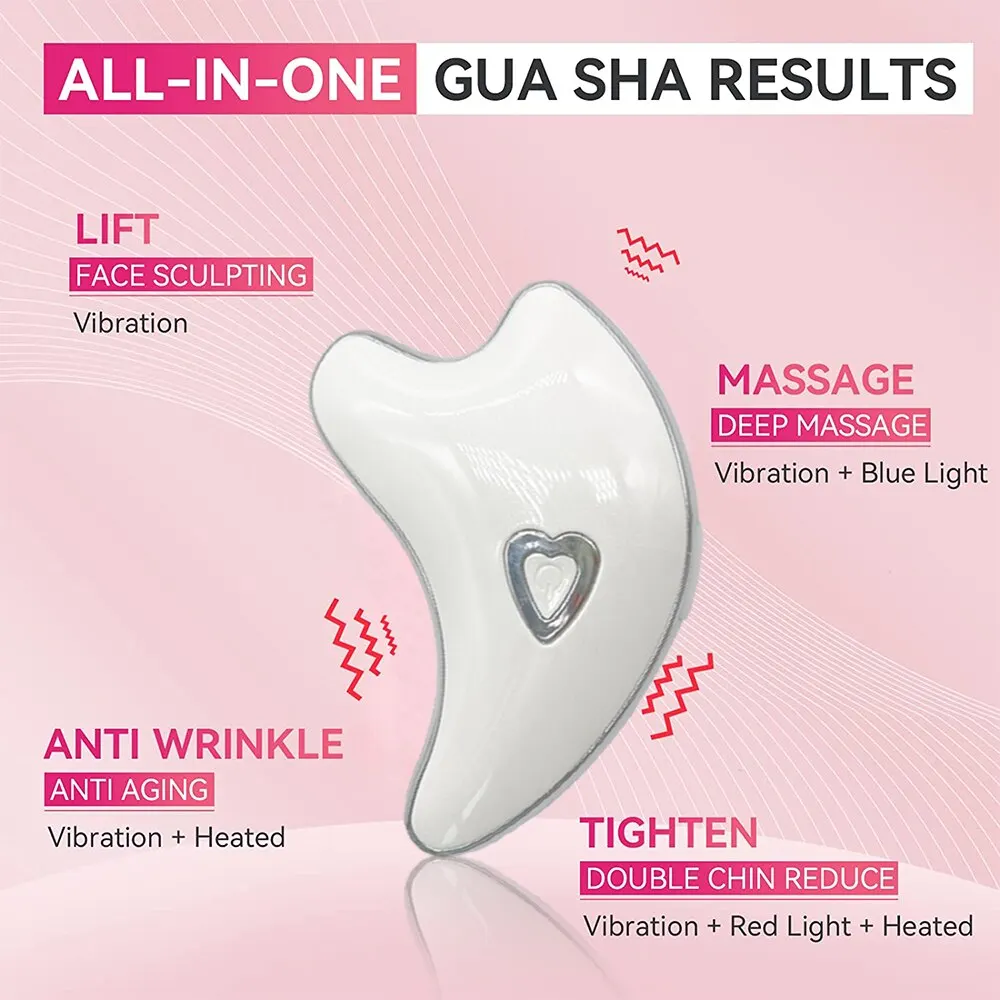 Điện sưởi ấm gua SHA mặt massager EMS Microcurrent mặt cạo công cụ chống nếp nhăn đôi cằm da mặt nâng thiết bị