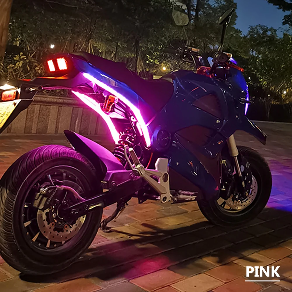 2PCSMotorcycle LED Scanning Flowing Water Turning Decorative Soft Light Modification Waterproof Colorful Motocross MotoTaillight