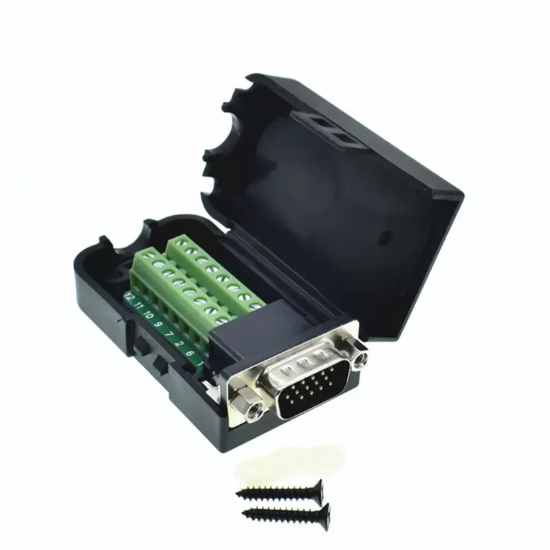 D-SUB DB15 VGA Male/Female 3 Rows 15 Pin Plug Breakout Terminals Screw Type DIY Connector