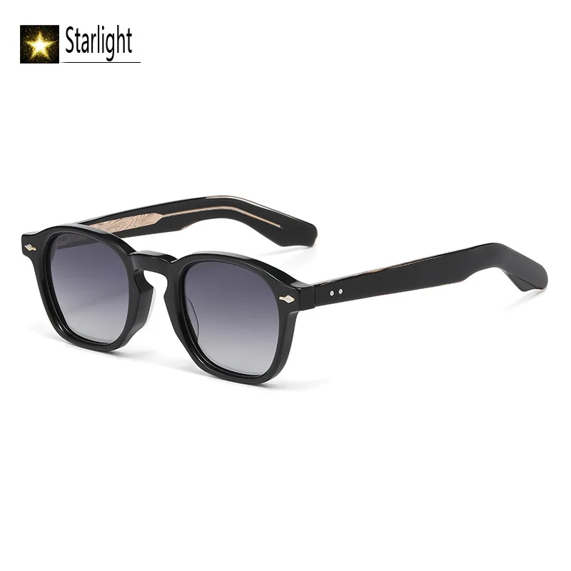 

Поляризованные градиентные черные толстые ацетатные солнцезащитные очки мужские квадратные очки для вождения мужские UV400 ретро классические очки женские уличные 145 мм