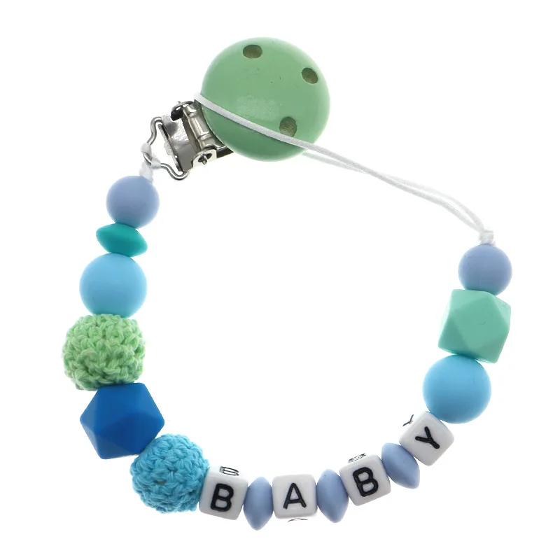 Gepersonaliseerde Fopspeen Clip Baby Maatwerk Naam Siliconen Fopspeen Anti-Drop Chain Food Grade Siliconen Kinderziektes Speelgoed Voor Molaire