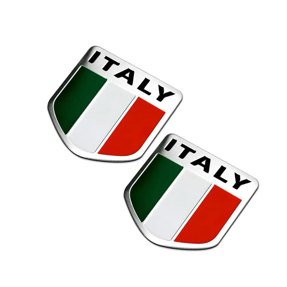 

2pcs Aluminum Italy Flag Colors Emblem Fender Trunk Sticker Decal For Alfa Romeo Spider GTA Giulietta FIAT Bravo Viaggio Linea