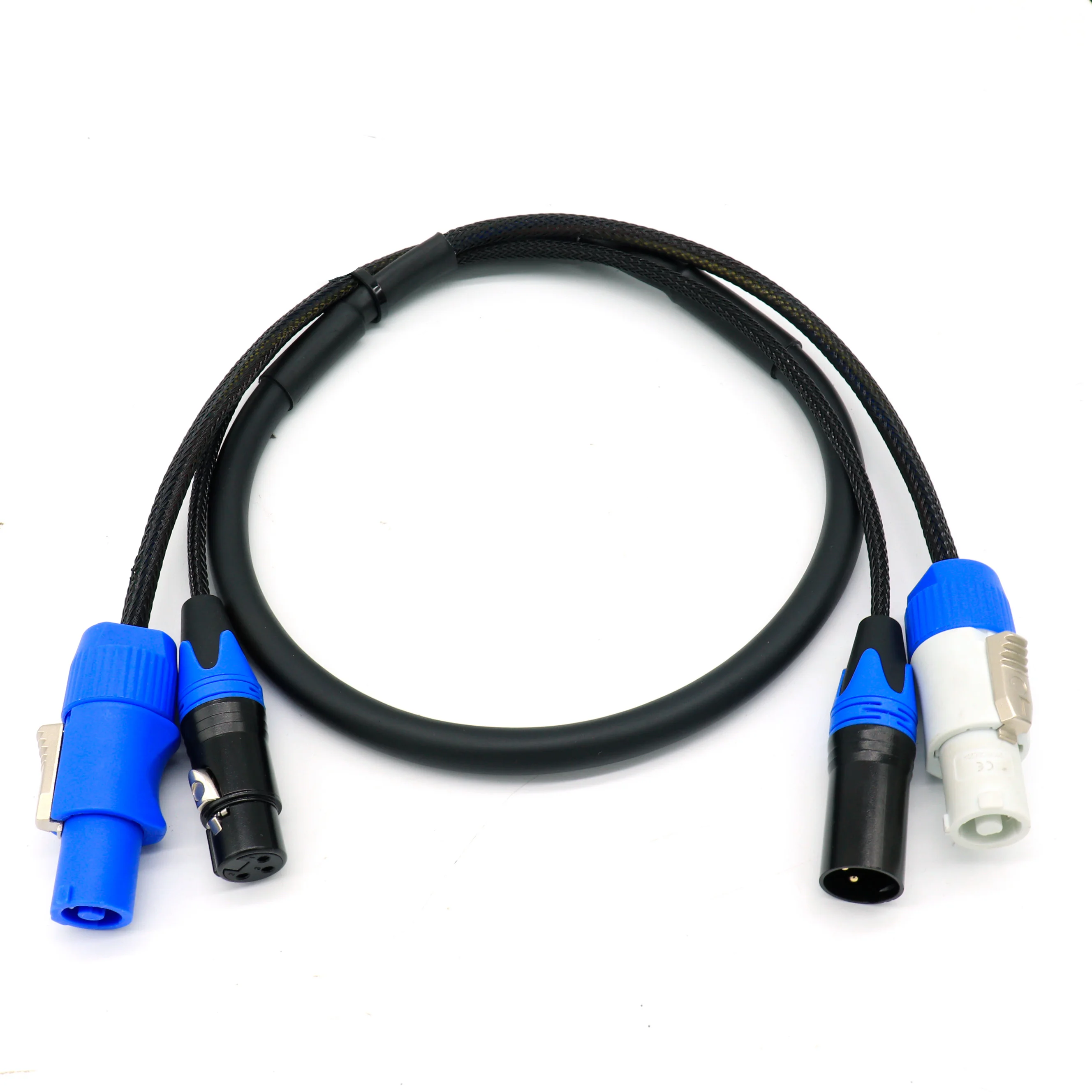 Hoge Kwaliteit 3-pin Powercon XLR Combo Kabel 1m 2m 3m 5m Power con DMX Kabel voor Podiumverlichting Led Scherm