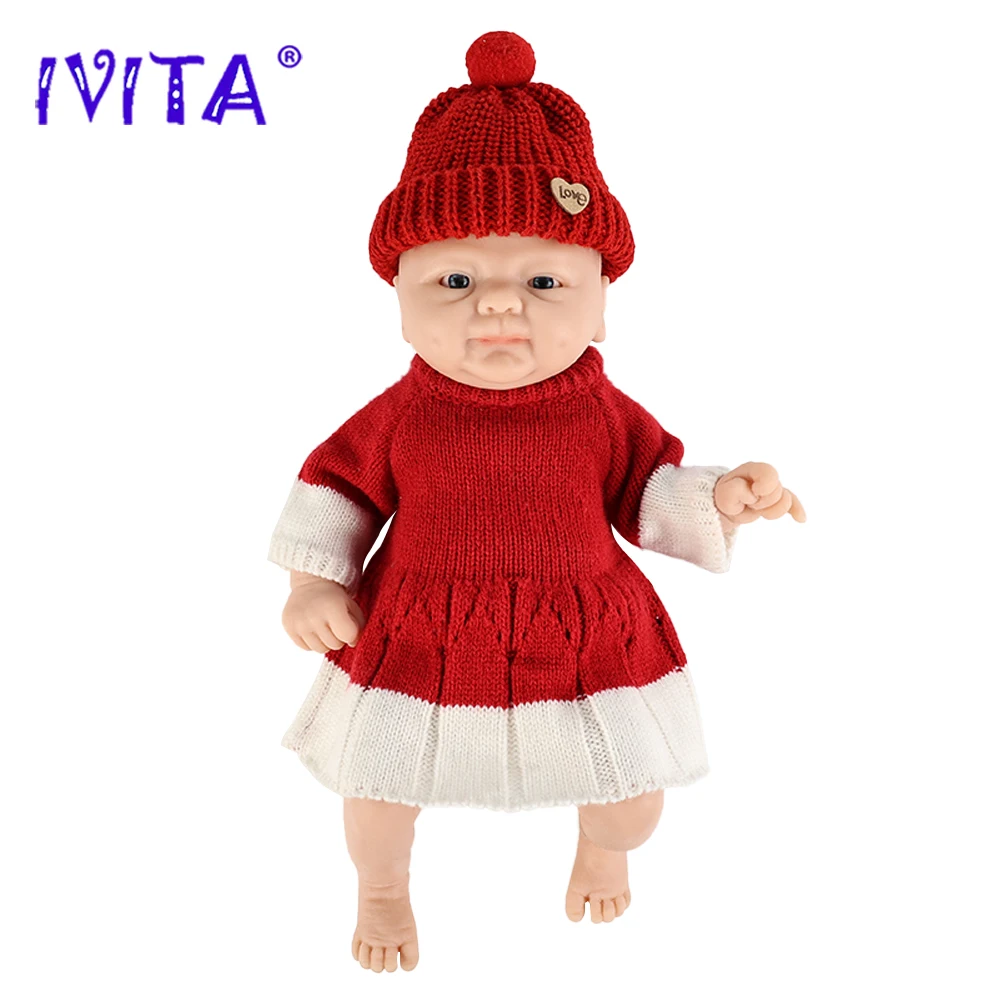 IVITA 14 Zoll 1,5 kg 100 % Silikon-Reborn-Puppe „Coco“ – Realistische Baby-Mädchenpuppe zum Selbstgestalten, weiche, lebensechte Kinderspielzeuge