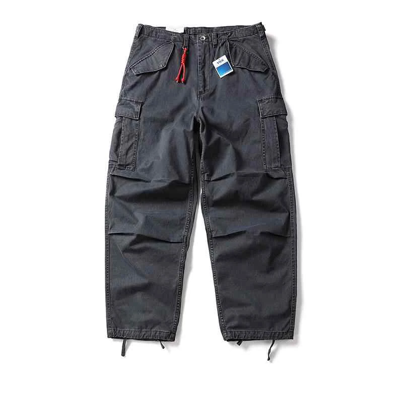 اليابانية حبل أحمر مايكرو مدبب العمل السراويل الرجال العصرية الأمريكية الرجعية فضفاضة واسعة الساق السراويل غير رسمية متعددة الاستخدامات #1