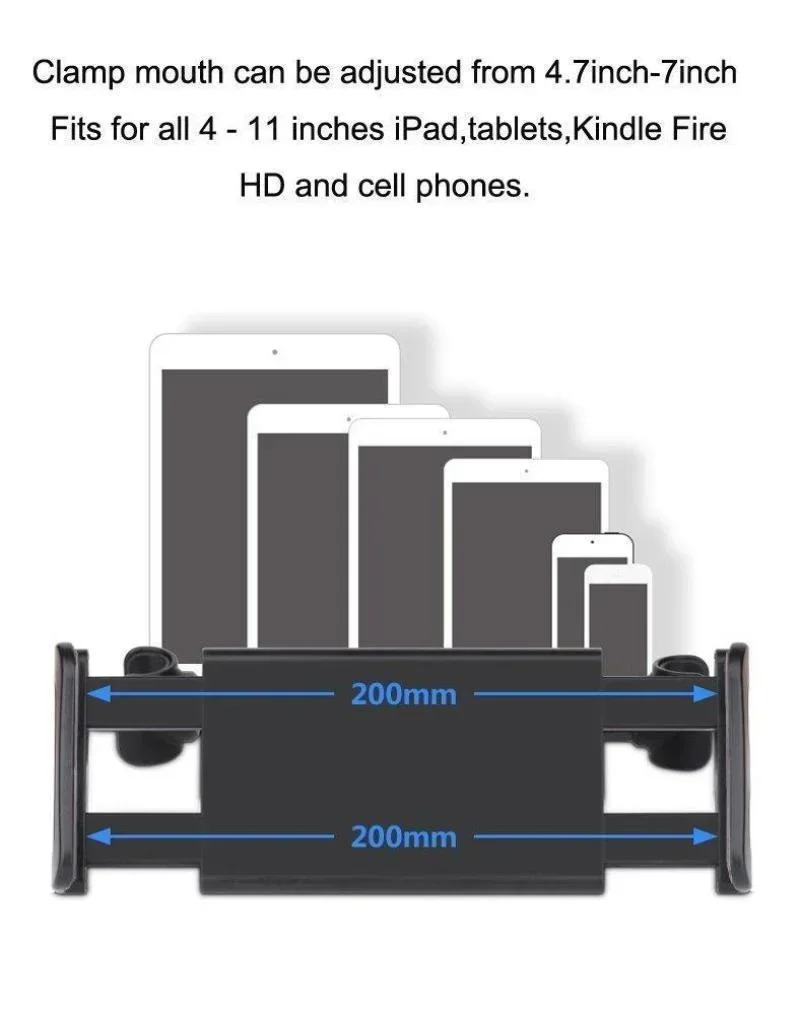 Держатель для планшета на заднее сиденье автомобиля, подставка для телефона и планшета, монтажный кронштейн на подголовник для планшета 4-11 дюймов