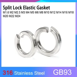 Gb93 A4 316 Roestvrijstalen Veerring M1.6 M2 M2.5 M3 M4 M5 M6 M8 M10 M12 M14 M16 M18 M20 M22 M24 Split Lock Elastische Pakking