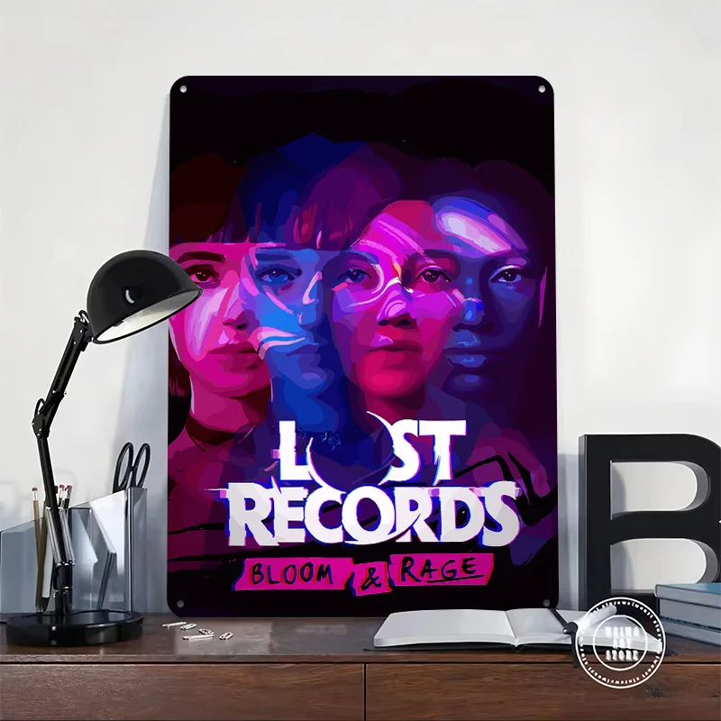 Lost Records: Bloom & Rage Art Printing Poster Customized Retro Wall Art Vintage Metal Signs for Mancave House Gaming Decoration