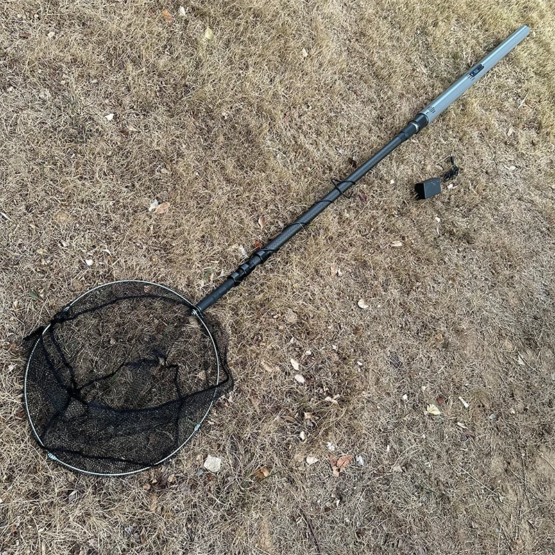 Custom ultralight carbon rod foldable 4m fishing tackle portable telescopic floor net